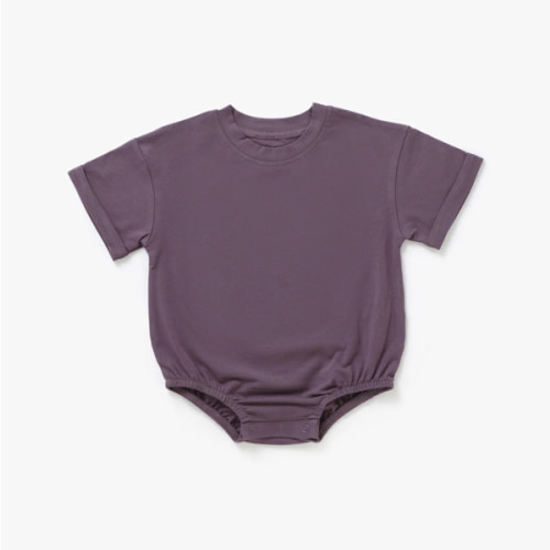 Short Sleeve Bubble Romper | Elderberry