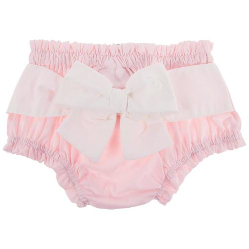 Pink Ruffled Bow Infant Bloomers