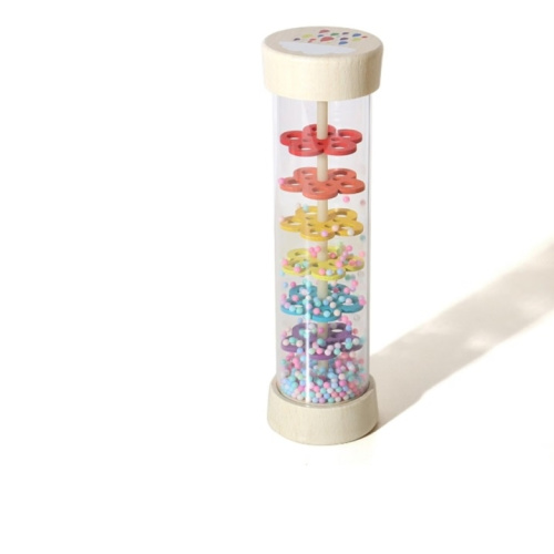 7 Inch Wooden Rain Stick Montessori Toys for Babies 6-12 Months, Baby Sensory Rattle Shaker Developmental Toy, Raindrops Musical Instrument for 0-6 6-18 Month Infants Toddlers