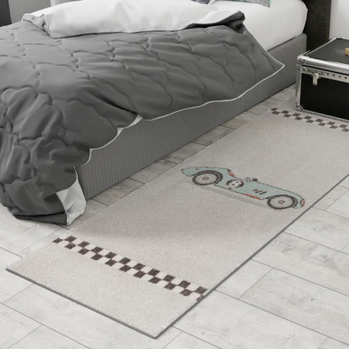 Unique Loom Whimsy Race Car Gray/Blue Kid Rug & Reviews | Wayfair