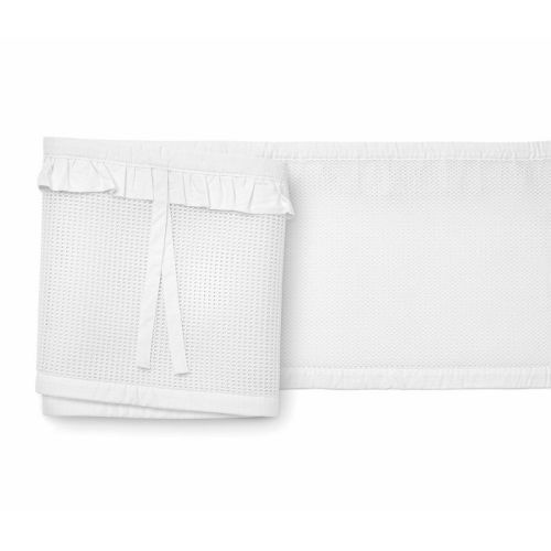 BreathableBaby Breathable Mesh Crib Liner - Deluxe Ruffle Collection - White