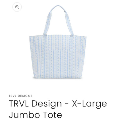 TRVL Design - X-Large Jumbo Tote - Ribbon Floral Blue - Sweet E's Children's Boutique