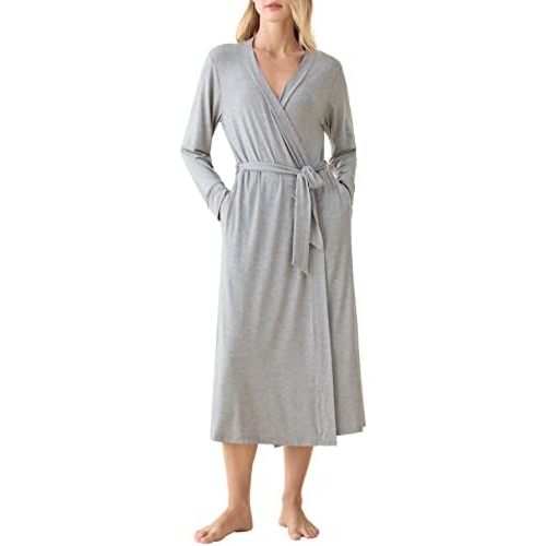 Latuza Women's Viscose Robes Long Sleeves Bathrobe with Pockets