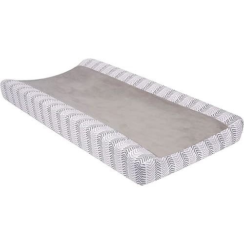 Lambs & Ivy Woodland Forest Gray Chevron Changing Pad Cover