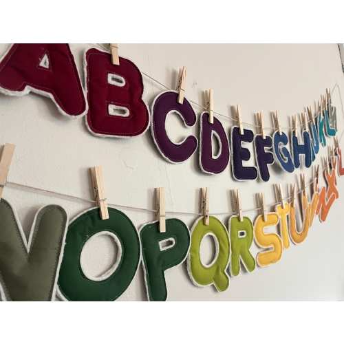 Rainbow Fabric Alphabet, Fabric Letters, Cotton Rainbow, Early Learning, Educational Toy, Baby Shower Gift, Personalized Shower Gift
