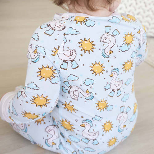 Silly Goose Convertible Zip Romper | Blue