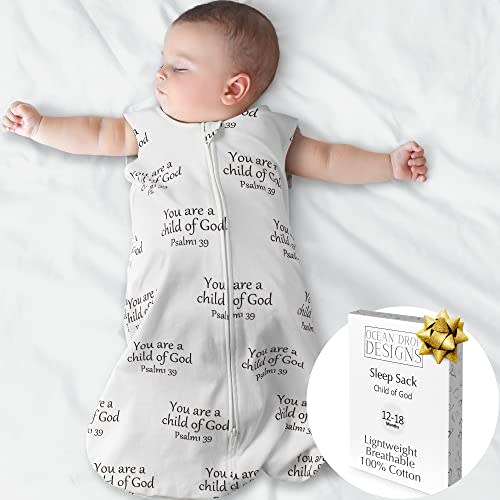 Ocean Drop Designs Baby Sleep Sack (22-28 lbs) - Christian Baby Gifts - 100% Cotton
