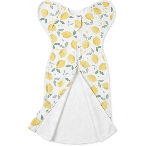 ANYEDDE Arms Up Swaddles for Newborns 0-3 Months, with Openable Bottom Button & Cuff Design, Unisex Smiling Lemon Breathable Baby Swaddle with 2-Way Zipper, Newborn Sleep Sack for Baby Boys & Girls