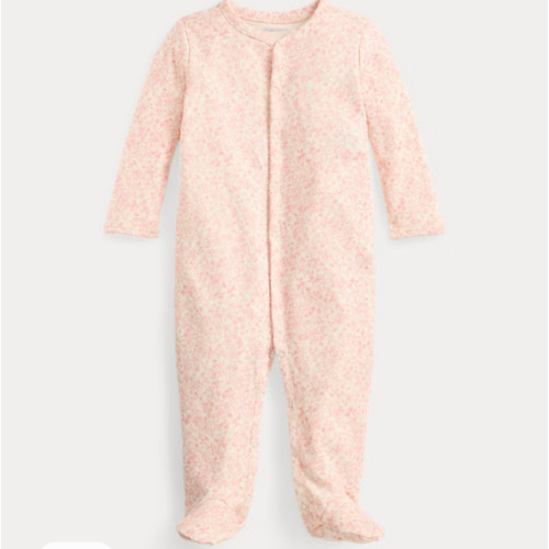 Strawberry-Print Cotton Footed Coverall