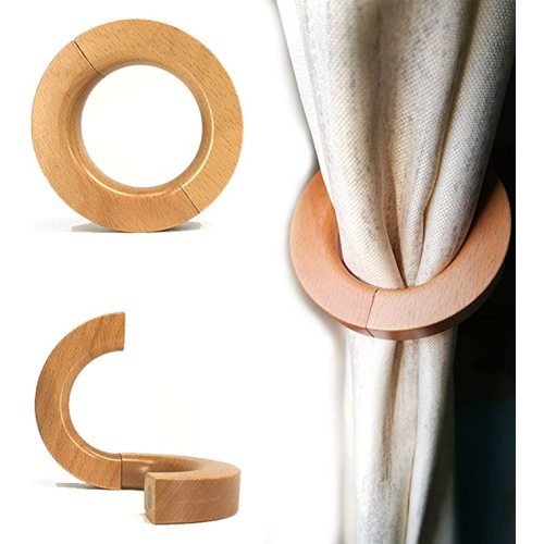 Wooden Curtain Tiebacks Holdbacks European Classic Retro Window Home Office Decorative Drapes Holders Strong Magnetic Clean Durable