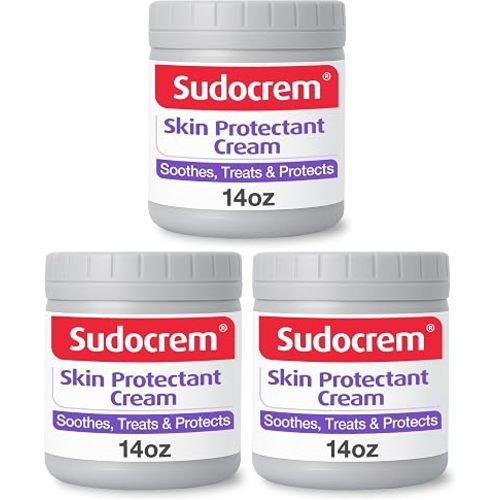 Sudocrem Diaper Rash Cream for Babies, Triple Action Zinc Oxide Baby Rash Cream, Soothing Skin Protectant for Diaper Care & Baby Skin, 14oz (400g) (Pack of 3)