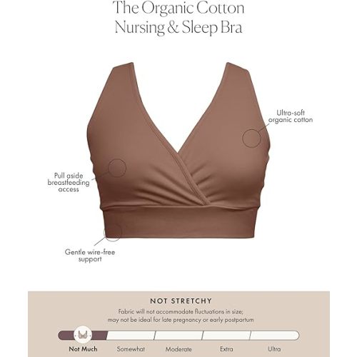 Kindred Bravely Organic Cotton Maternity & Nursing Sleep Bra | Wireless Cotton Bras for Women