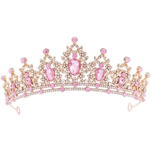FORSEVEN Crystal Tiaras for Women, Wedding Tiaras and Crowns for Women Tiaras for Birthday Party Princess Crown Hair Accessories Bride Rhinestone Christmas Decorations Headband