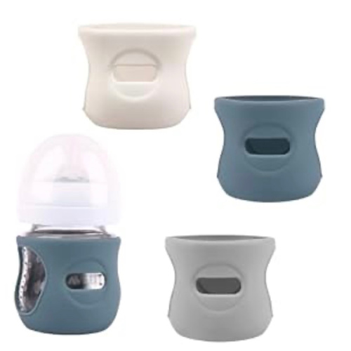 3 Pack Silicone Sleeves for Avent Natural Glass Baby Bottles 4 oz