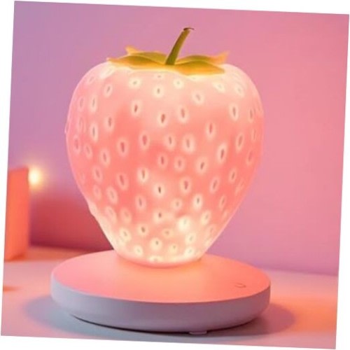 ‌Strawberry Night Light, Cute Silicone LED Touch Strawberry Lamp, USB