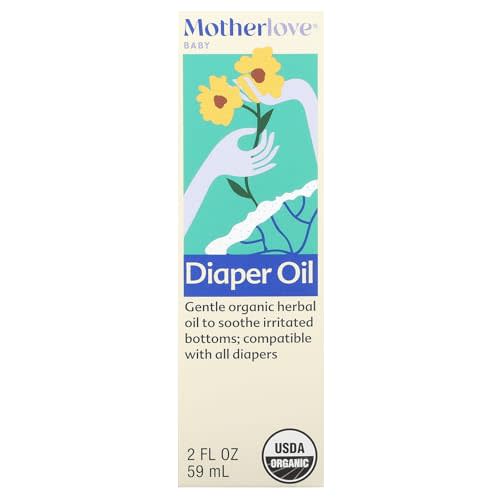 Motherlove Diaper Oil (2 oz) Soothing Vegan diaper Rash OilOrganic, Cloth diaper Safe, Zinc Oxide- & Petroleum-Free