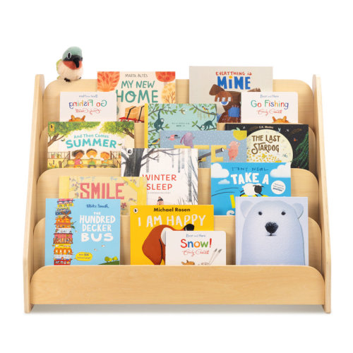 Wood Kids Bookshelf, 4-tier Front Facing Book Display Shelf | Wayfair