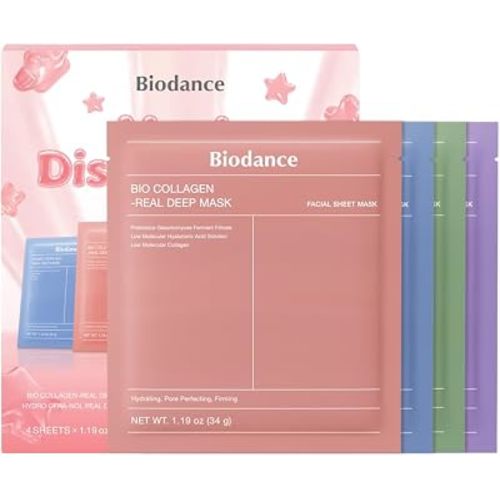 BIODANCE Mask Discovery Set, Hydrogel Masks Gift Set, 1.19 fl.oz * 4 Sheet