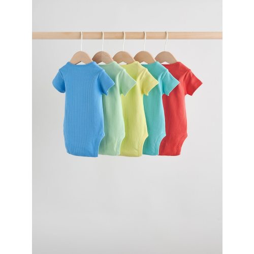 Buy Multi Brights Short Sleeve Baby Bodysuits 5 Pack from Next USA
