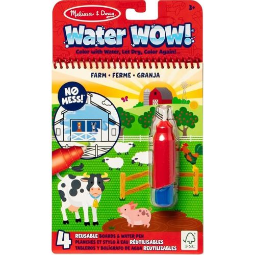 Melissa & Doug On the Go Water Wow! Farm Reusable Coloring Book Toy