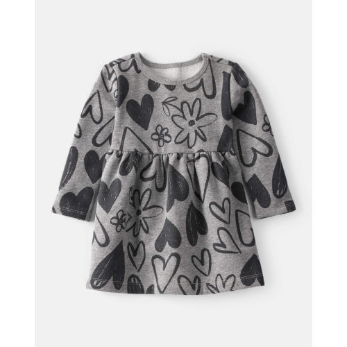 Baby Girl DayDream Fleece Heart Knit Dress - Grey - Carter's | Carter's