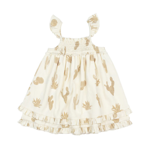 Buttercream Cactus | Organic Smocked Summer Dress – L'ovedbaby