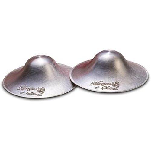 Moogco The Original Silver Nursing Cups - Nipple Shields for Nursing Newborn - Breastfeeding Essentials - Newborn Essentials Must Haves - Nipple Covers Breastfeeding - 925 Silver (X-Large)