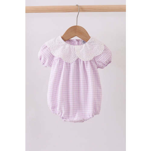 Purple Gingham Lace Bubble – HoneyBean