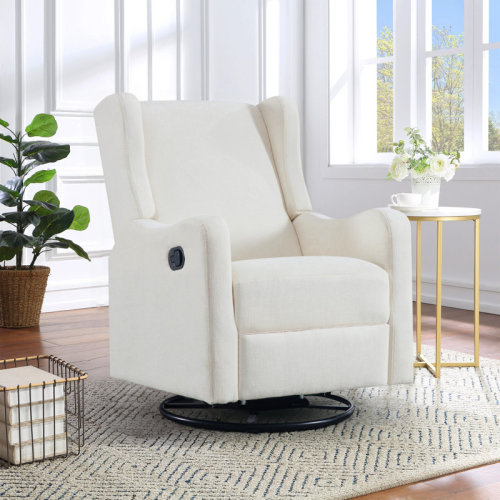 Lark Manor™ Wingback Nursery Glider Recliner Chair for Adults, Modern Swivel Gliding Rocker Recliners with Footrest, Comfy Chenille Rocking Chair Nursery for Living Room, Bedroom, Office | Wayfair