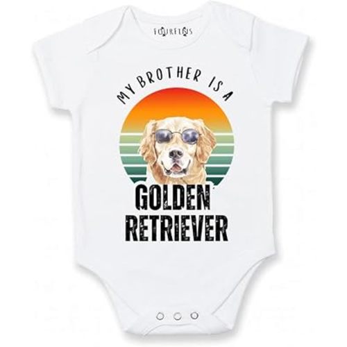 My brother is a Golden Retriever baby clothes Dog themed baby outfits