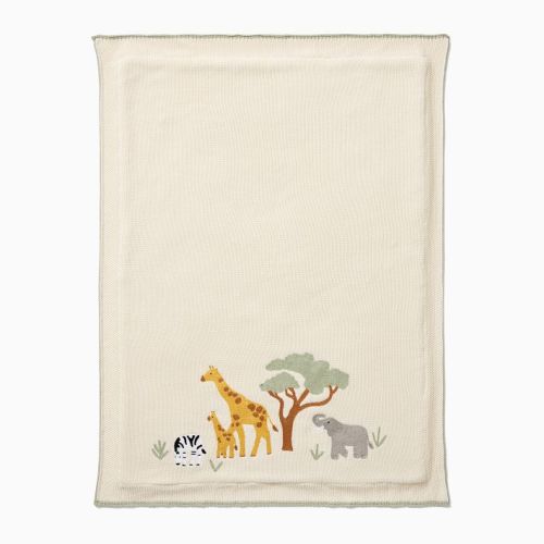 Safari Knit Baby Blanket - White