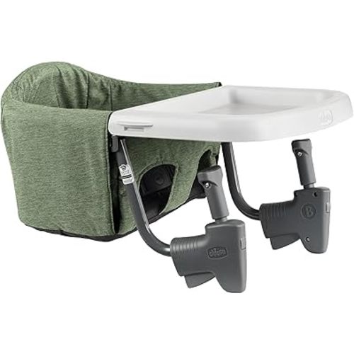 Chicco FastLock Go Hook-On High Chair with Carry Bag, Portable High Chair for Babies and Toddlers, Sets up in Seconds, Moss/Green