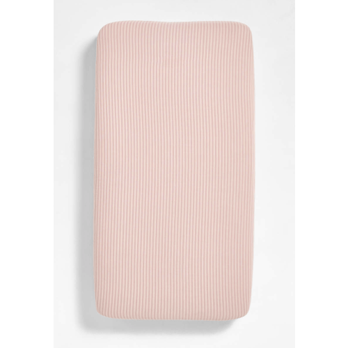 Supersoft Striped Lilac Rose 100% Organic Cotton Gauze Baby Crib Fitted Sheet