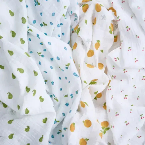 aden + anais fresh fruit organic cotton muslin swaddles 4 pack
