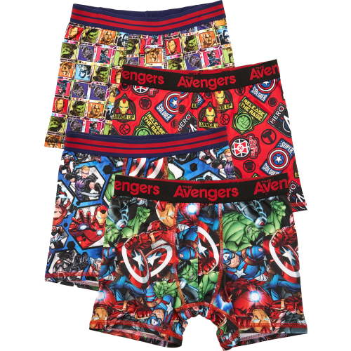 Avengers Boys Boxer Brief Underwear 4-Pack - XS-XL Sizes