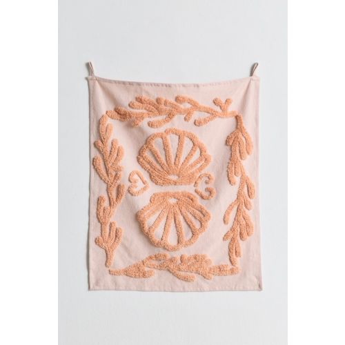 Seashell Icon Tufted Flag Tapestry
