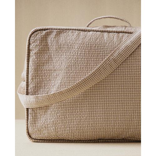 CHILDREN'S TRAVEL SUITCASE WITH A GINGHAM PATTERN