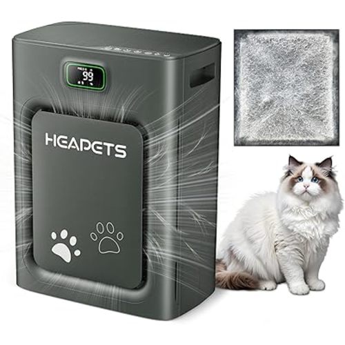 Pet Air Purifier for Home Large Room 2500 sq ft,H13 HEPA Washable Double-Sided Filter,Air Cleaner for Pet Hair Dander Odor Allergies Pollutant Smoke Dust,PM2.5 Air Quality Monitor,Auto Mode,P358 Black