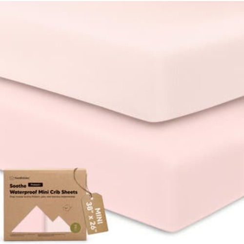 2-Pack Soothe [Protect+] Waterproof Mini Crib Sheets