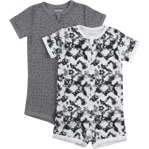 Hanes Baby Ultimate Zippin Short Sleeve Romper (2 Pack)