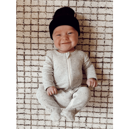 Heather Speckle / Ribbed 2-Way Zip Footie