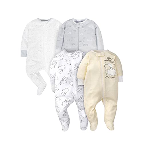 Gerber baby-girls 4 Pack Sleep 'N Play Footie