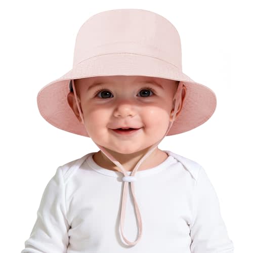 Zando UPF 50+ Baby Girl Boy Sun Hat Sun Protection Toddler Bucket Hat Newborn Adjustable Breathable Mesh Infant Beach Cap