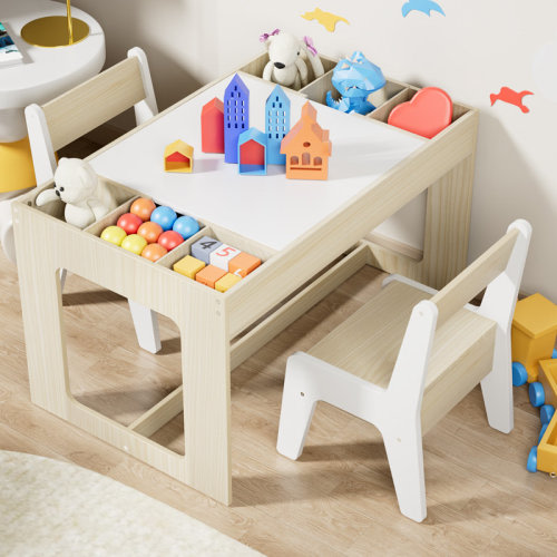Hokku Designs Kids Table And 2 Chairs W/Blackboard, Storage Space, Toddler 3 In Melisa Wooden Activity Desk Set For Drawing, Eating, Reading, Playing & Reviews | Wayfair