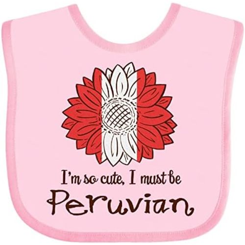 inktastic I'm So Cute, I Must Be Peruvian Flag Sunflower Baby Bib