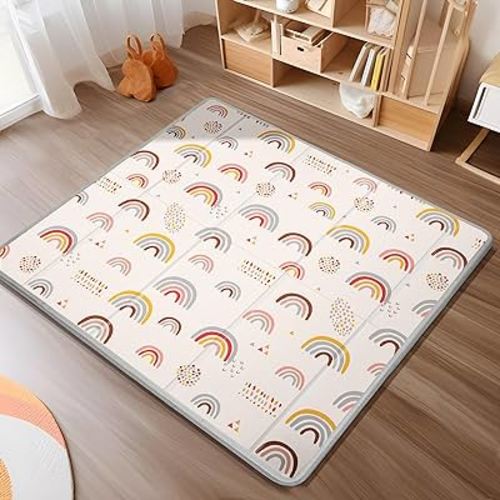 Foldable Baby Play Mat, PIGLOG Waterproof Playmats for Babies and Toddlers Kids, Safe Foam Playmat for Tummy Time, 50x50 Playpen Mat, Reversible Portable Baby Floor Mat for Infant, Toddler