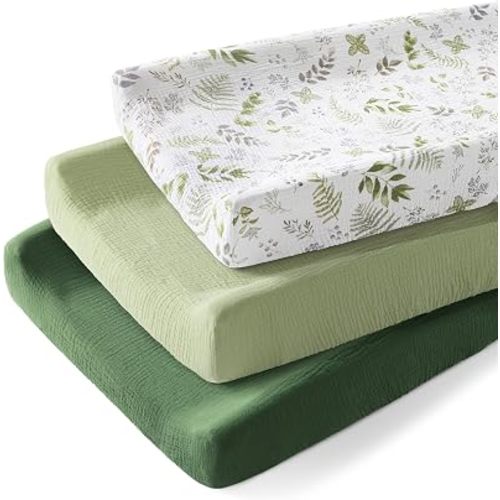 Eterish 3 Pack Muslin Changing Pad Cover, Standard 32"x16" Fit