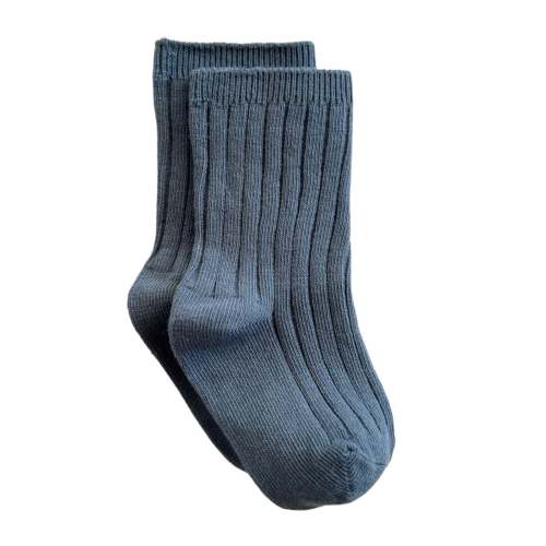 Basic Ribbed Socks, Blue