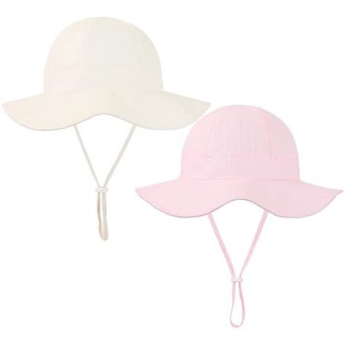 Baby Girl Sun Hat Toddler Beach Hats with UPF 50+ Protective Infant Summer Hat with Wide Brim Baby Girls Bucket Hat Swim Hat