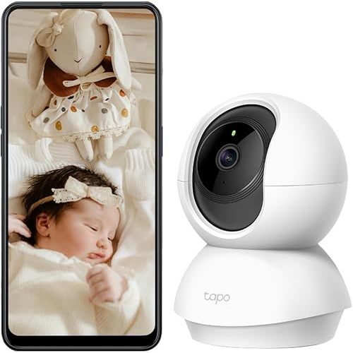 Tapo TP-Link Smart Home Security Wi-Fi Camera, Baby Monitor, 1080P, Free AI Motion/Person/Baby Cry Detection, Motion Tracking, Notifications, Night Vision, SD Card Slot, Voice Control (Tapo C200)